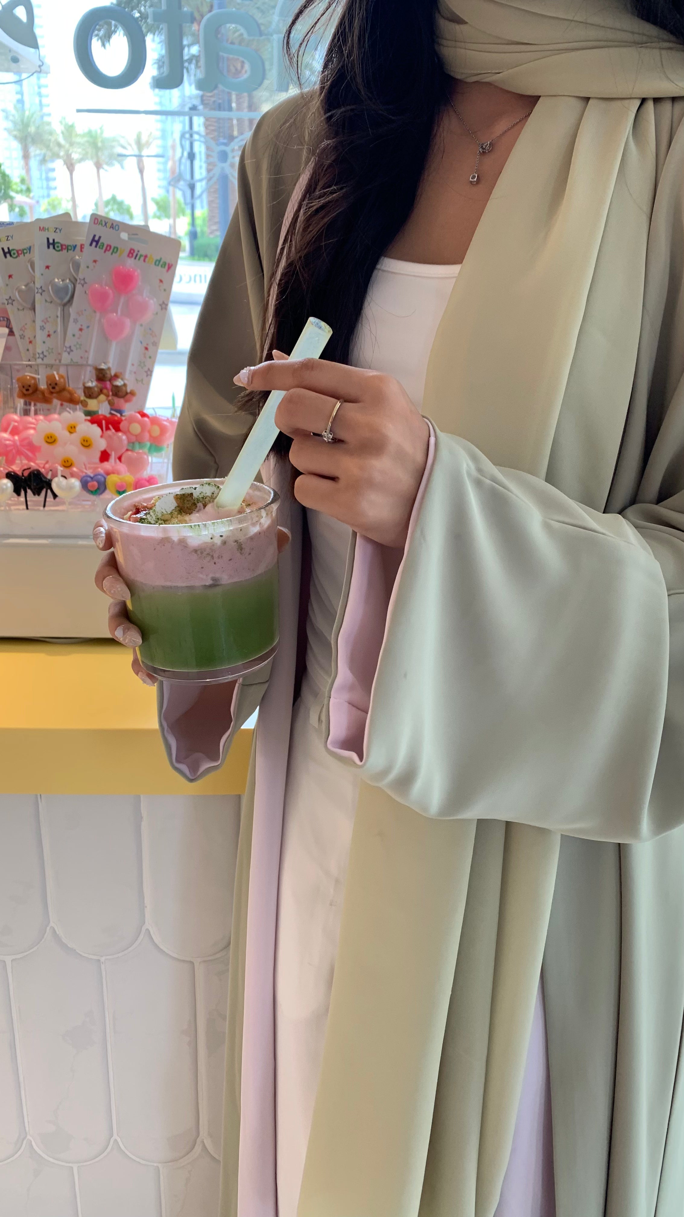 Strawberry matcha reversible